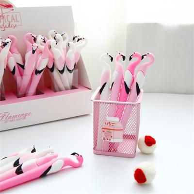 China Agriculture new product students write office stationery flamingo gel pen size quality silica gel pen for sale