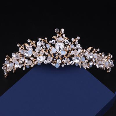 China Alloy+Crytal/Rhinestone Luxury Wedding Crown Bridal Tiara Crystal Baroque Crowns Pageant Big Rhinestone Crystal Headband for sale