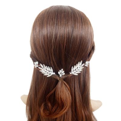 China Large Leaf Crystal Leaf Bridal Hairpin Bridal Hair Accessories Popular Rhinestone U Hairpin: 9.4*2.5cm for sale