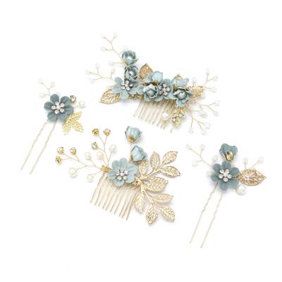 China ALLOY Wedding Accessories Engagement Hair Ornaments Women Jewelry 100% Handmade Hair Combs for sale