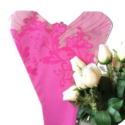 China Plastic Package Flower Bouquets Flower Pot Sleeve Package With Air Hole Flower Sleeves for sale