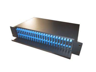 China Digital / Hybrid 24 Core Fiber Optic Distribution Frame ODF Rack 1U Type Black Color for sale