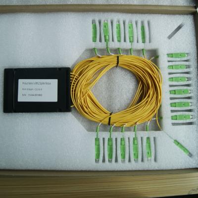 China Ftth Plastic ABS Black Box PLC Splitter 1x32 With SC Upc Connnector / 32 Way Splitters for sale