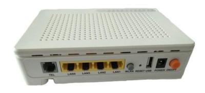 China GPON terminal device, ONU / ONT, work with OLT, FTTH，4*1000M port, 1 VOIP port,1 USB port, with WiFi for sale