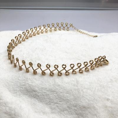 China Hiphop New Style Simple Unique Rose Gold Plated Necklace +Charm Choker Necklace for sale