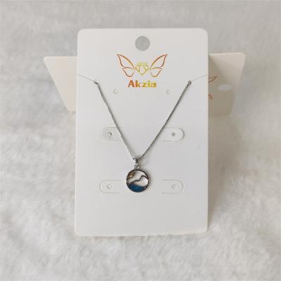 China Cute Fashion Jewelry Round Pendants Necklace Sea Waves Blue Ocean Pendants Necklace for sale