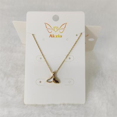 China Cute Fish Necklace Wholesale Shellfish Tail Gold Stainless Steel Pendant Necklace for sale