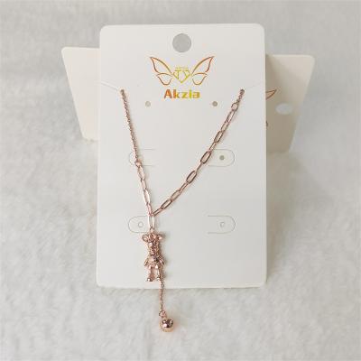 China Simple Cute Bear Pendant Necklace Fashion Jewelry For Girl Cute Bear Style Necklace for sale