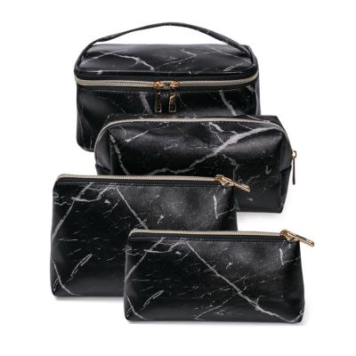 China Fashoion Marble Makeup Bag Portable Travel Bag Multifunction Cosmetic Organizer Case With Gold Zipper Toiletry Bag For Woman for sale