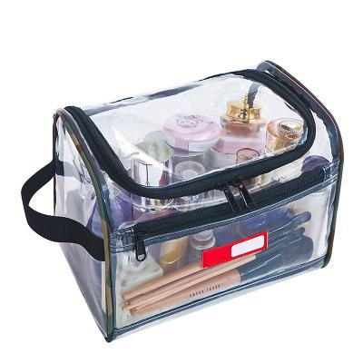 China Hot Selling Simple Lady PVC Transparent Cosmetic Bag Can Add Logo Wash Bag Travel Storage Cosmetic Bag for sale