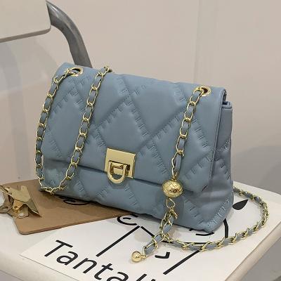 China Fashion rhombus chain bag autumn and winter style handbag retro western European and American lady bags shoulder bag for sale