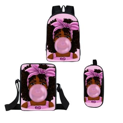 China Other African Black Large Capacity Student Schoolbag Fashion Backpack Primary School Student Kids Backpack Polyester for sale