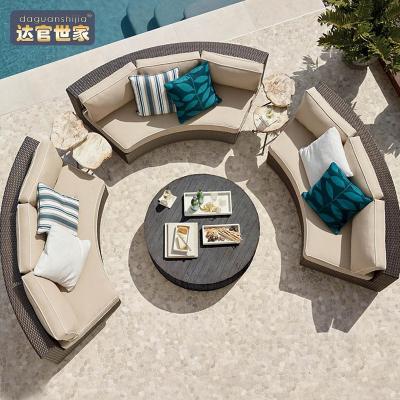 China Modern Outdoor Furniture All Aluminum Waterproof Garden Four Chair Tea Table for sale