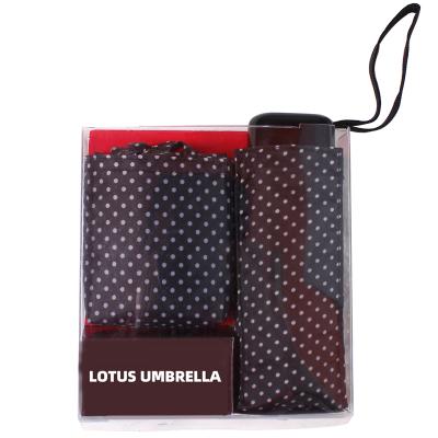 China Shaoxing Factory Polka Dot Pattern Super Mini 5 Times Umbrella Gift Special Customized New Items Set With Bag for sale