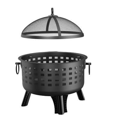 China Stocked 25.5 Inch Patio Firepit Heater Round Steel Smokeless Camping Boilermaker Fire Bowl Fire Bowl BBQ Grill Outdoor Pit for sale