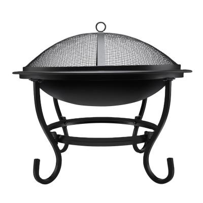 China Stocked 22.5 Inch High Quality Indoor Outdoor Round Fire Charcoal Pit Fire Bowl Fire Basket Wooden for sale