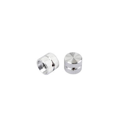 China 2Pcs GUITAR Guitar Metal Flat Surface Control Knobs, Tone Volume Control Knobs 6mm Diameter Shaft Dome Style For Bass Silve Electric Guitars for sale