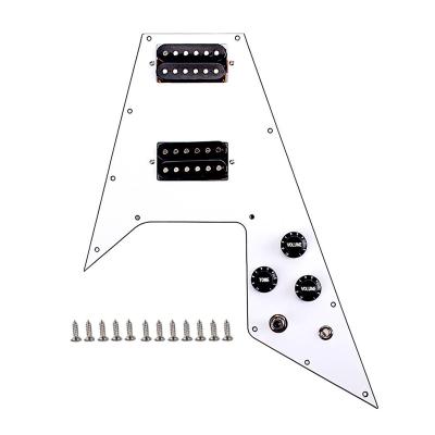 China GUITAR 3 Ply Loaded Cable Plate Through Pickguard Prewired For Gibson Flying V Guitar Blank for sale