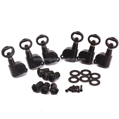 China Electric Guitar Black Encased Sealed Guitar Machine Head Tuners Tuning Pegs 3L3R Machine Head for sale