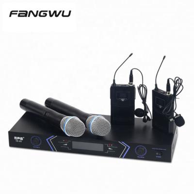 China Good Quality Headset Dual Microphone MIC 2 Channels Handheld Wireless Microphone for Teaching for sale