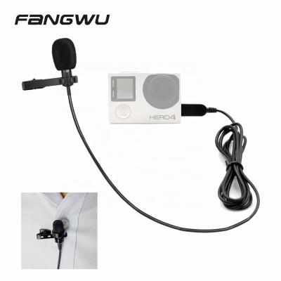 China Detachable Camera Pin Collar Mic For GoPro Hero4 3+ Hero3 Lavalier Lapel Microphone Microphone Mic Manufacture Direct Sale OEM Lavalier Detachable Lapel for sale