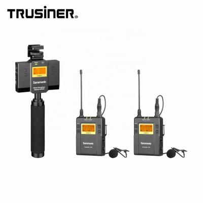 China Saramonic Uwmic9 Sp-rx9+tx9+tx9 Wireless UHF Microphone Receiver Dual Lavalier Wireless Mic System UHF and Audio Mixer for Android Smartphones for sale