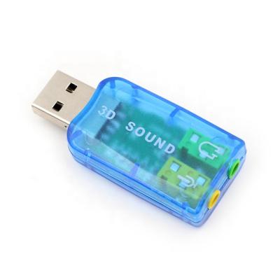 China 5.1 Sound Card USB Virtual External Audio Adapter USB To 3.5mm Jack Earphone Sound Card SD01 for sale