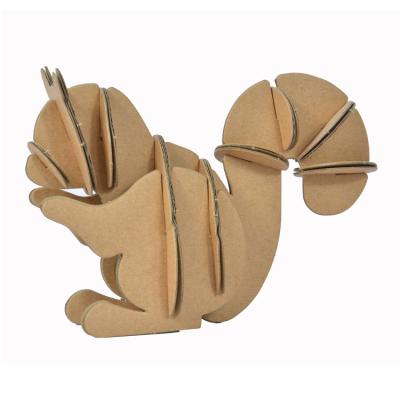 China Cartoon Toy Paper Squirrel Shaped Model Kids Educational Graffiti Toy DIY 3D Cardboard Cartoon Puzzles for sale