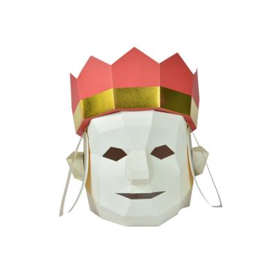 China Paper Chinese Mythological Character Tang Seng Model 3D China Pulp Mask Puzzle Toys Paper Art Craft for sale