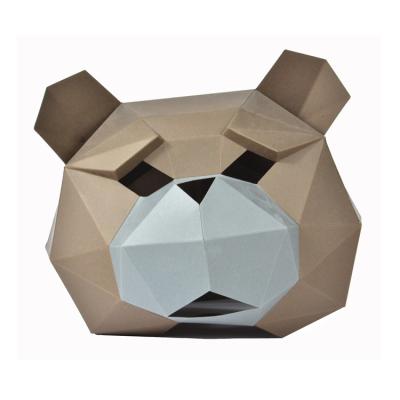 China Cartoon Toy Educational Toy Games Paper 3D Puzzles Cartoon Bear Mask Main Animal Jigsaw Toys For Children for sale