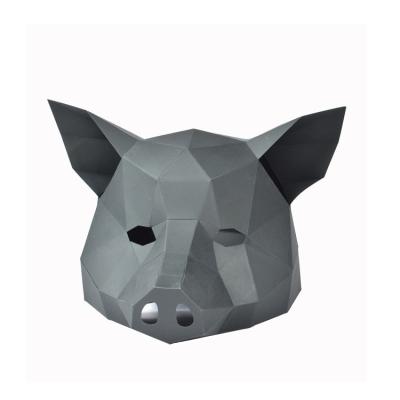 China Cartoon Toy Custom Jigsaw Puzzles Black Pig Head Mask DIY Puzzle Paper Pulp Paper Puzzle For Children for sale