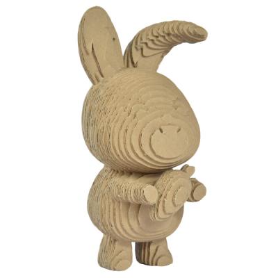 China Europe Cardboard Hand Pasted Animal Shaped Puzzle Toys Funny Carrot Rabbit Graffiti 3D Paper Puzzle for sale