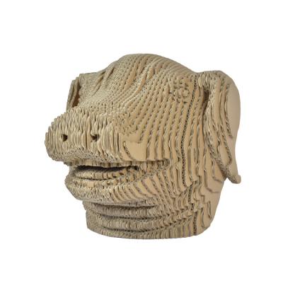 China Europe DIY Assembly Paper Craft Pig Head Model Handicrafts Office Decorations Handmade Paper Arts for sale