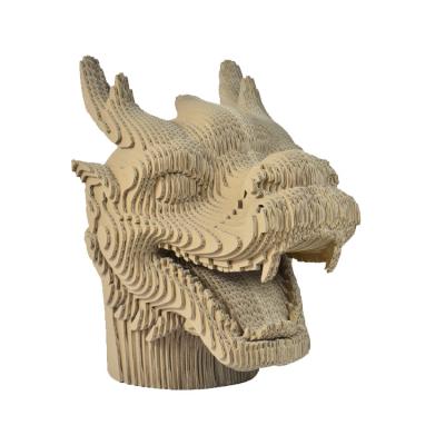 China Handmade Vivid Paper Art Craft Office of Europe Dragon Head Model Collection Display DIY and Study Decoration for sale