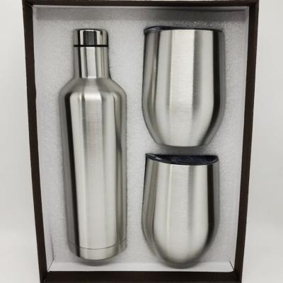 China 500ml Viable 750ml Stainless Steel Vacuum Wine Bottle Set For Bar for sale