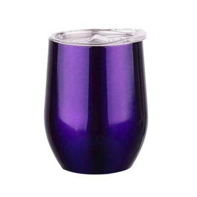 China Best Selling Viable Egg Shape Wine Cup With Tumbler Enough Coating Stainless Steel Egg Wine Tumbler Cup Double Wall Tea Cup for sale