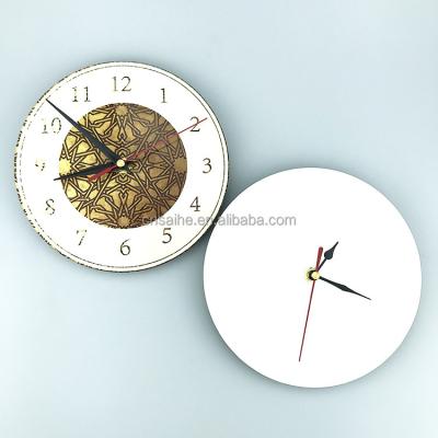 China Wholesale Antique MDF Custom Wooden Heat Press Style Sublimation Empty Wall Clock for sale