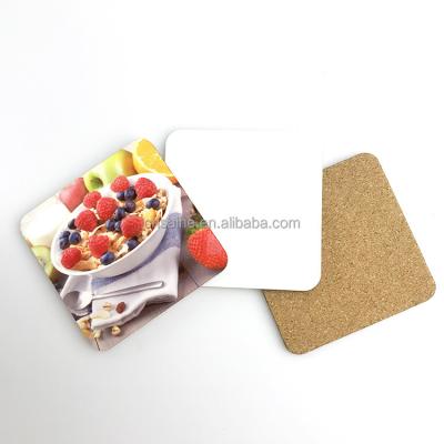 China Durable Cork Backed Blank Sublimation MDF Heat Resistant Coaster for sale