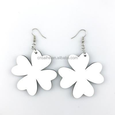 China FASHIONABLE Diy Custom White Jewelry Sublimation Blank MDF Thermal Circle Earrings for sale