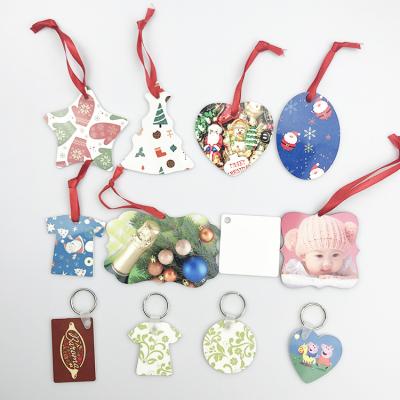 China Minimalist Sublimation Blank MDF Christmas Ornaments Thermal Transfer Printing Gifts Decoracion de Arbol Navidad for sale