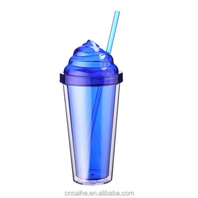 China 16oz Viable Hot Selling Acrylic Free Water Tumbler Factory Price BPA Free Plastic Coffee Mugs With Lid Straw for sale