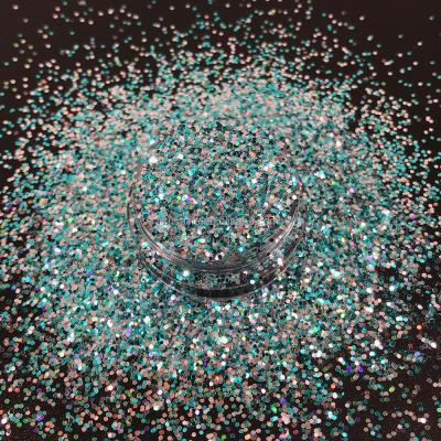 China DIY Decoration Bulk Fine Rocker Holographic Glitter Powder Polyester Glitter For Rocker for sale