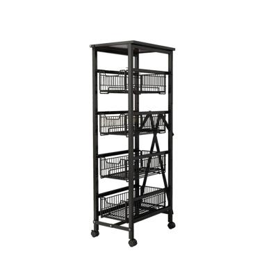 China Metal kitchen storage minimalist best-selling rack, detachable metal fruit and vegetable display rack for sale