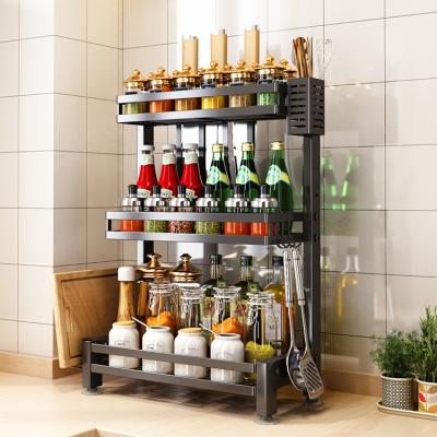 China Sustainable Metal Spice Rack Kitchen Spice Rack Countertop Jar Storage Rack for sale