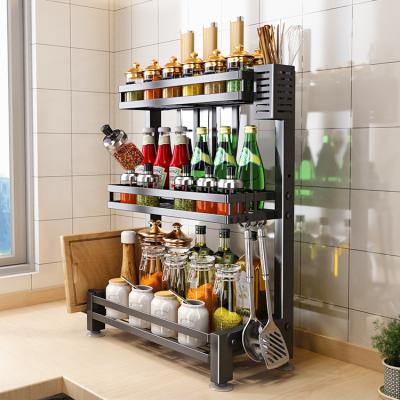 China 3-Layer Multi-Function Kitchen Spice Rack Spice Rack Viable Storage Shelf Organizing Rack for sale