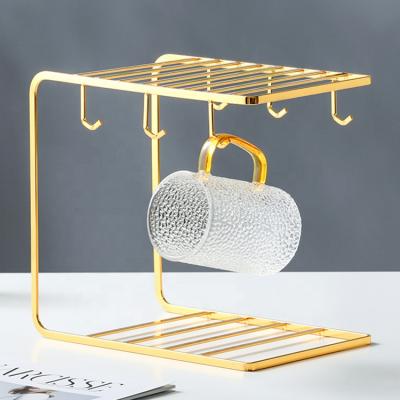 China Sustainable Cup Drying Rack Holder 6 Cups Non-Slip Cup Holder Kitchen Tableware Sleeve Silicone for sale