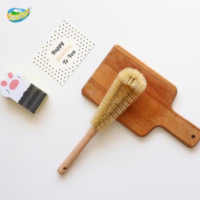 China Environmentally Friendly Zero Sustainable Wooden Kitchen Scrubber Dish Cleaning Brush for sale