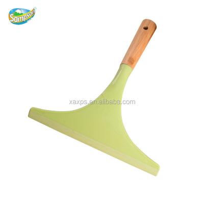 China Sustainable High Quality Eco - Friendly Bamboo Window Cleaning Wiper Silicon Window Squeegee for sale