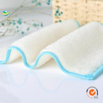 China Factory price pure bamboo multifunctional polyester natural dish cloth kitchen towel viable cleaning cloth for sale