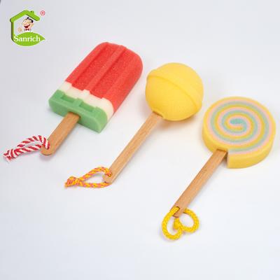 China Viable Irregular Figure Handle Cup Bottle Cleaning Sponge Plastic Brush for sale